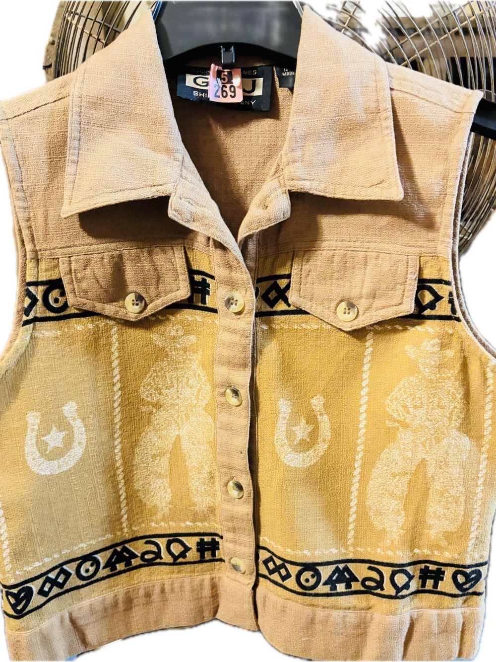 90’s GORDON & JAMES COWGIRL CROPPED VEST - WESTERN BRANDS RODEO WEAR! SIZE M